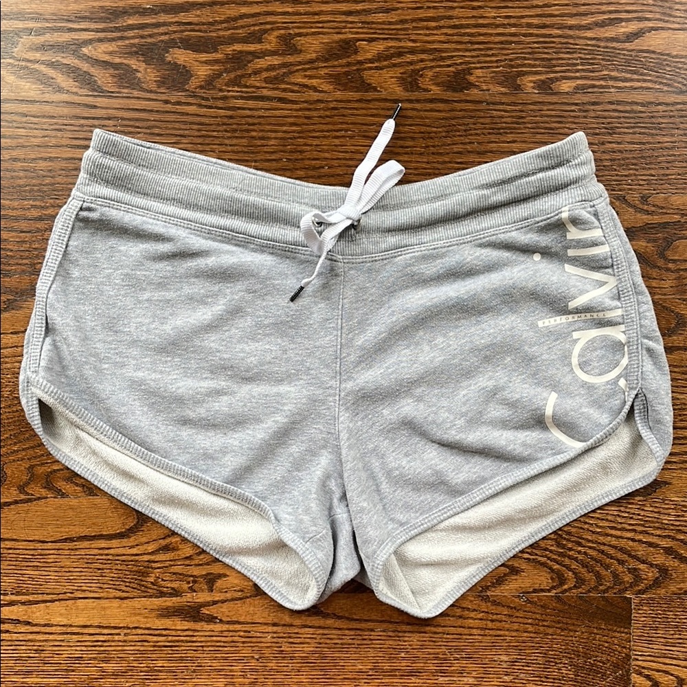 Calvin Klein Gray Athletic Shorts with Drawstring Waistband